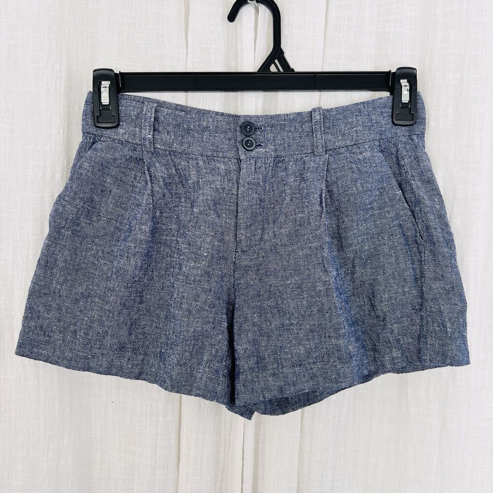 Calvin Klein Charcoal Gray Linen Blend Womens Shorts Size 2 Summer Festival